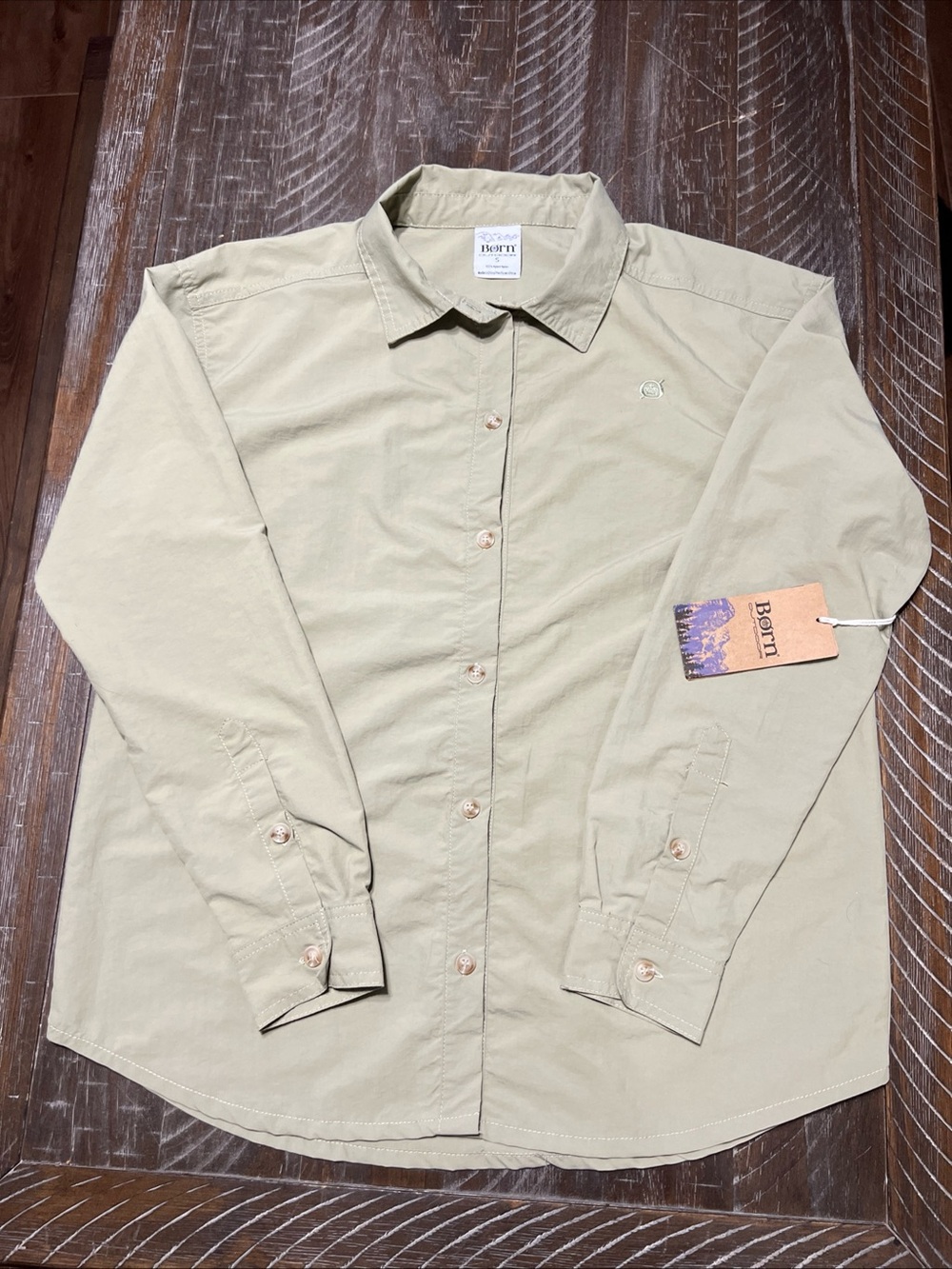 Born Women's Button-Down Shirt in Pea Green Size Small